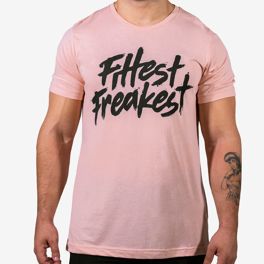 FITTEST FREAKEST T-SHIRT FF-LOGO-TRAIN-PEACH