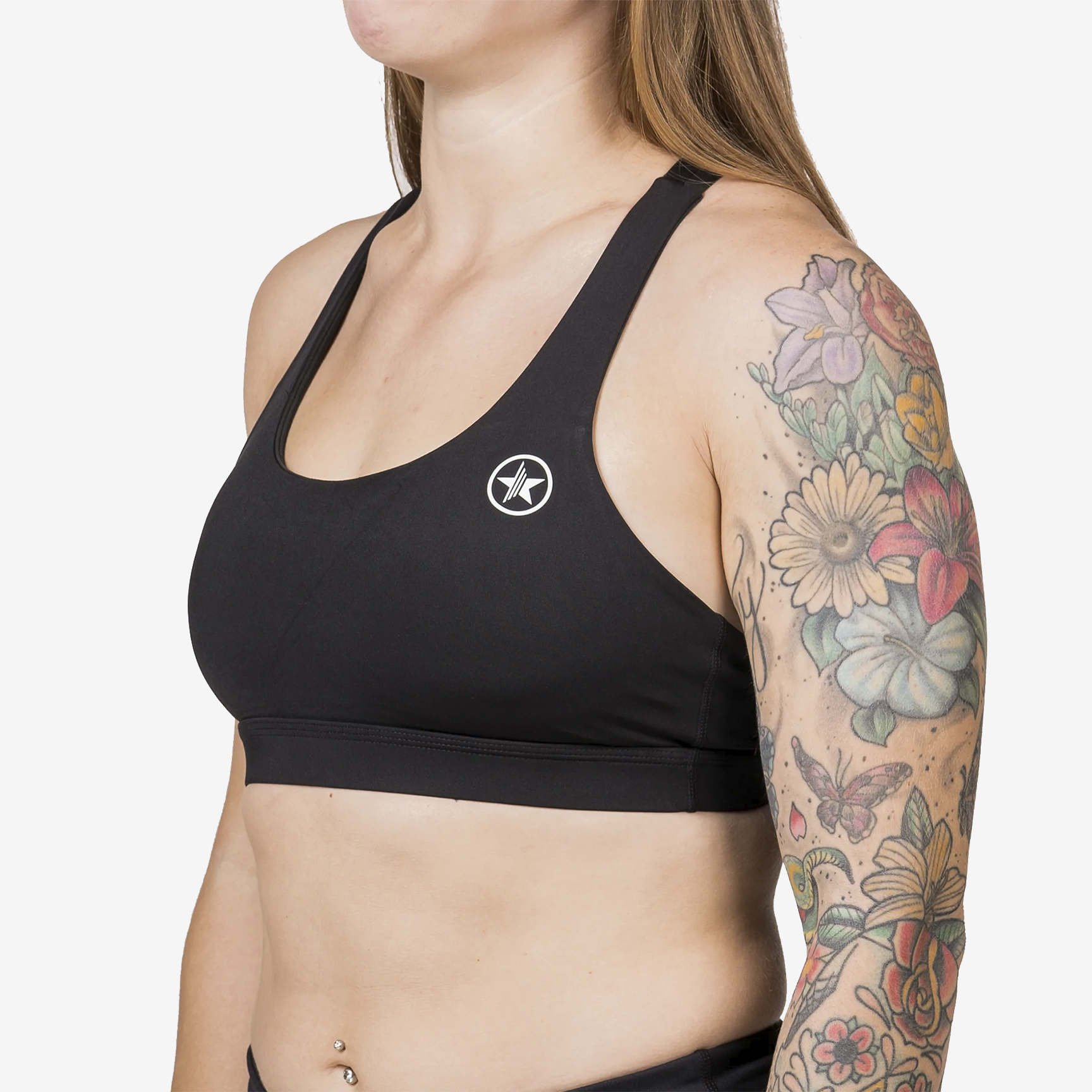 TOP SAVAGE BARBELL 4 STRAP - MEDIUM IMPACT SAV-SPORTBRA-4STRAP-BLACK