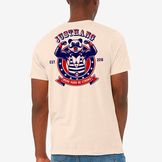 JUSTHANG STRONGPANDA MEN'S T-SHIRT JUSSTEESHPANDA-GEIGE