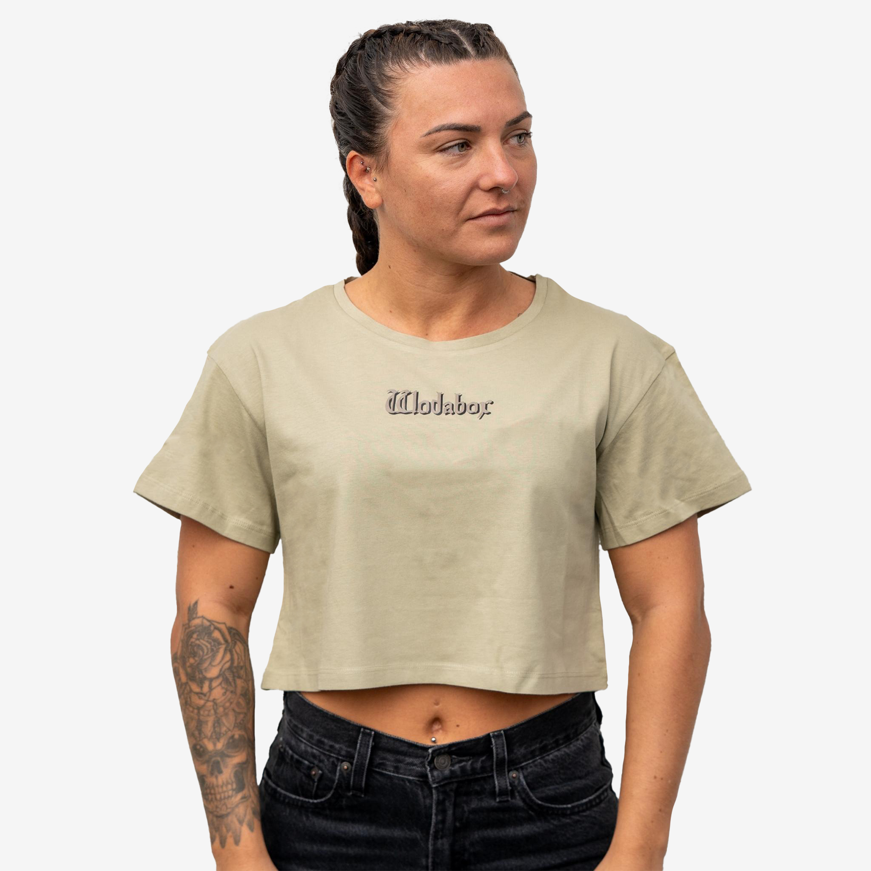 CROP TOP HEAVY WEIGHT DIVISION WDBCROHEAVY-KHAKI