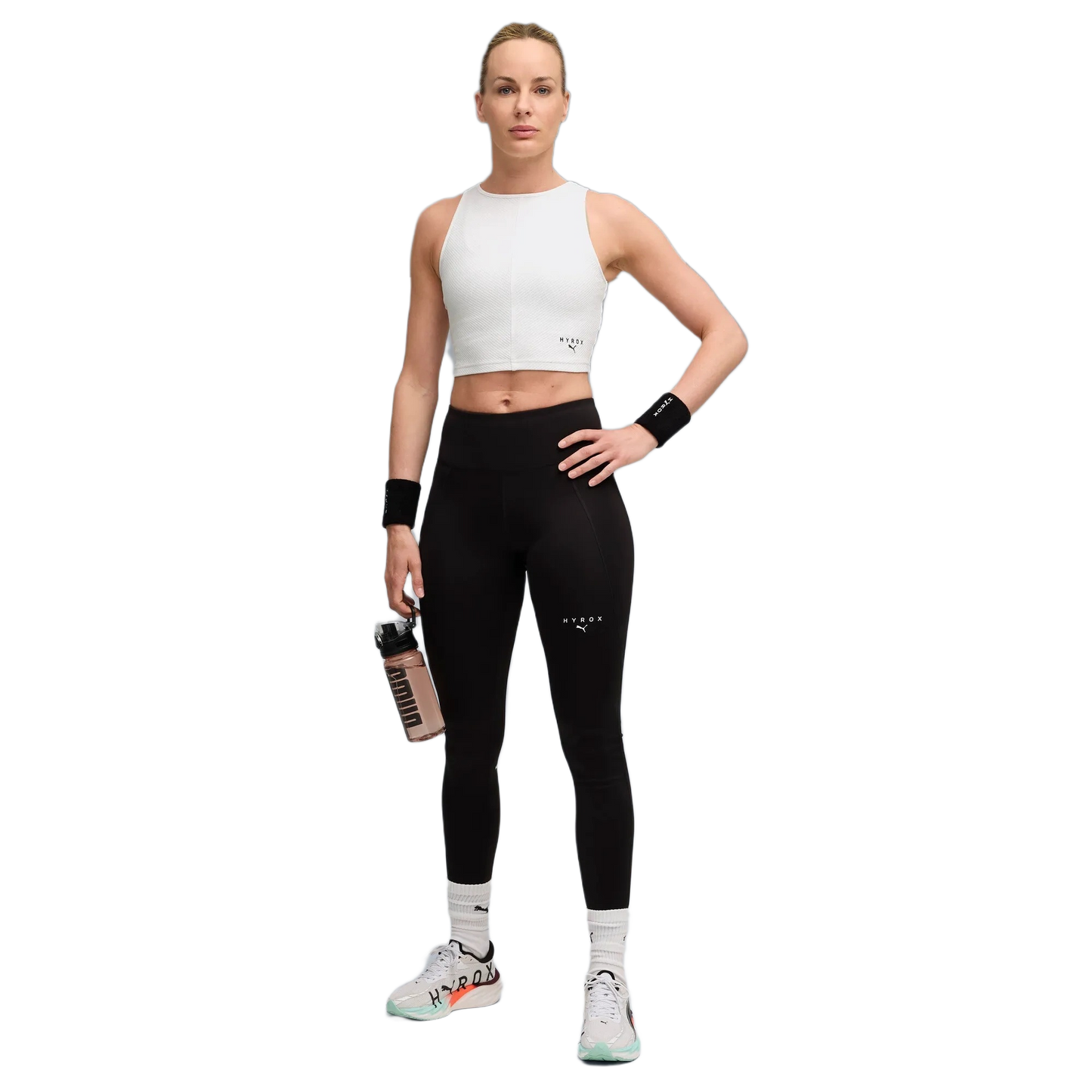 PUMA x HYROX RIB CROP TANK PUM-527640-WHITE