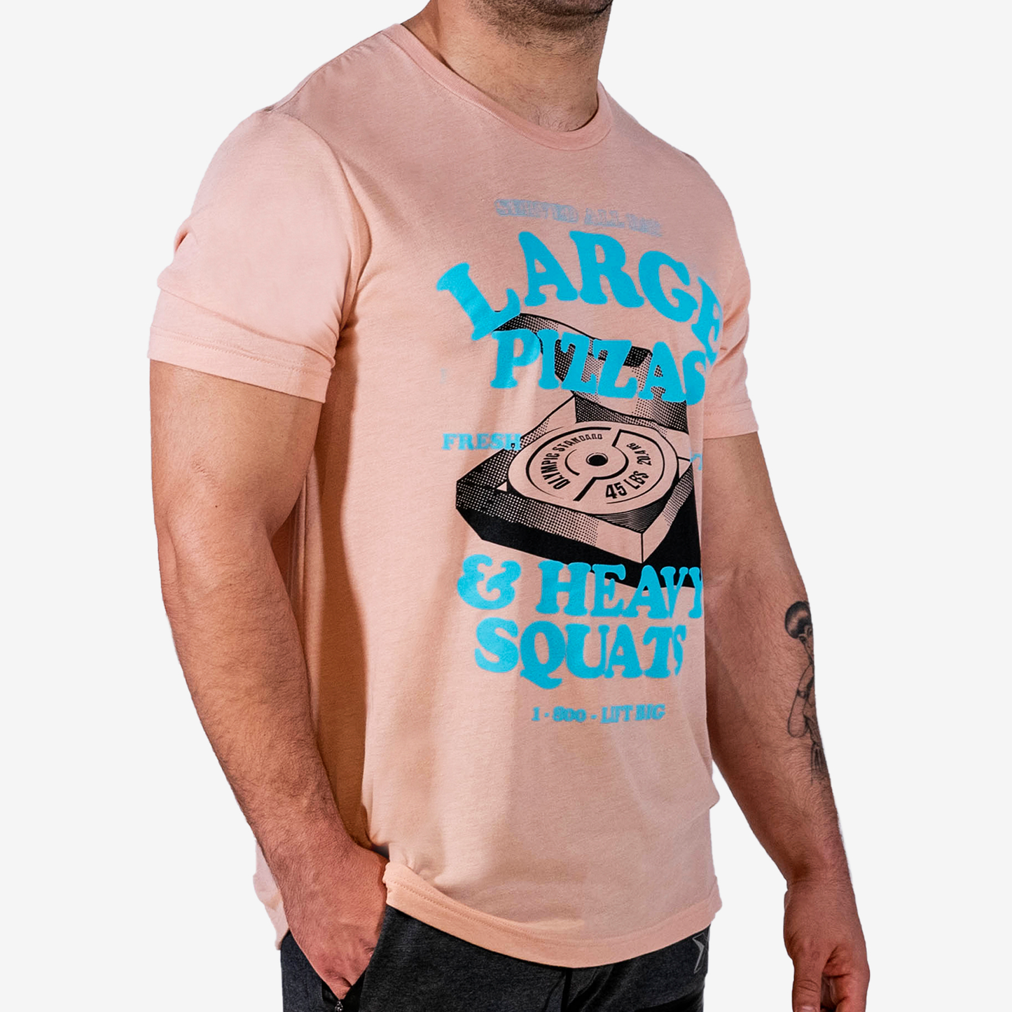 FITTEST FREAKEST PIZZA SQUATS T-SHIRT FFPIZZASSQUATS-RED