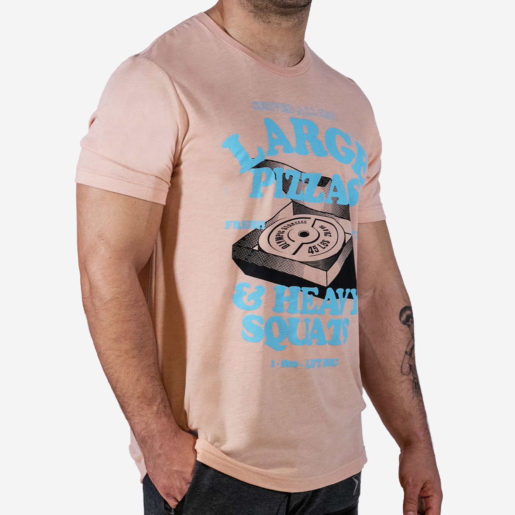 FITTEST FREAKEST PIZZA SQUATS T-SHIRT FFPIZZASSQUATS-RED