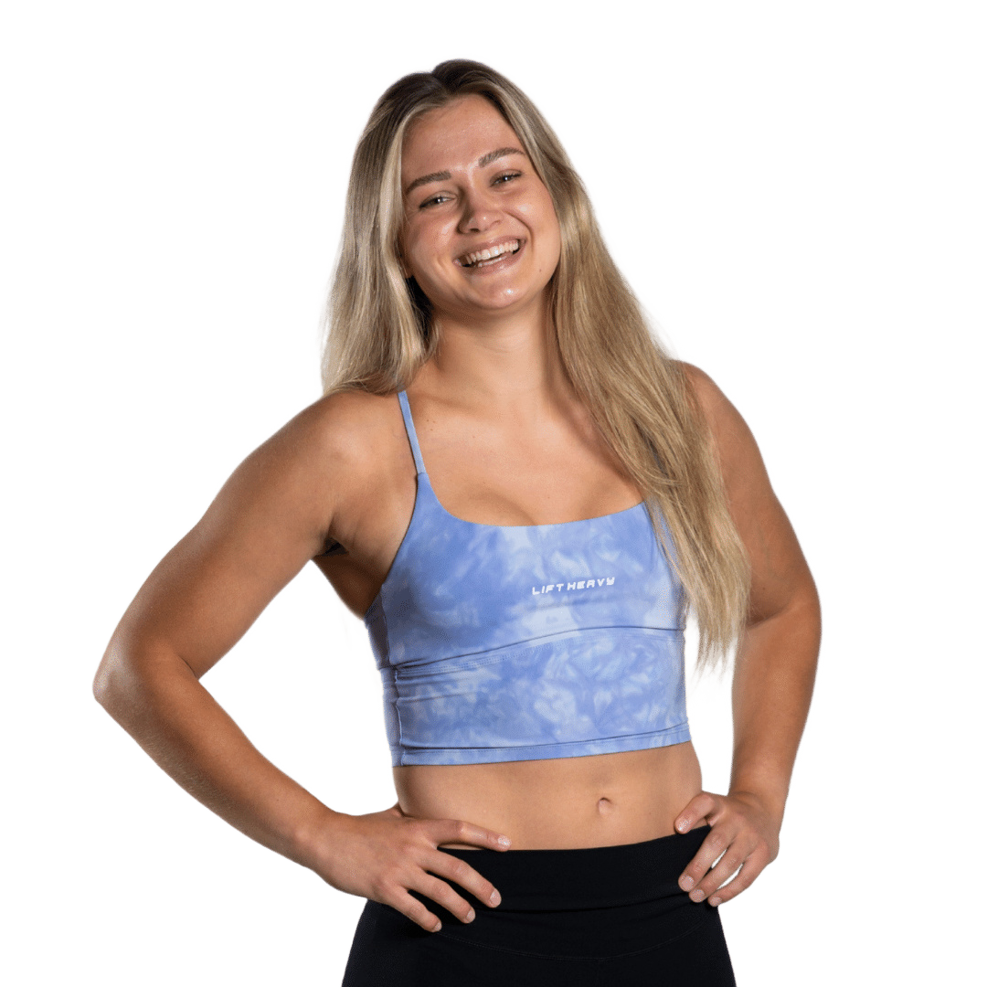 LIFT HEAVY TIE DYE BRA - MEDIUM IMPACT TIEDYEBRA-BLUE