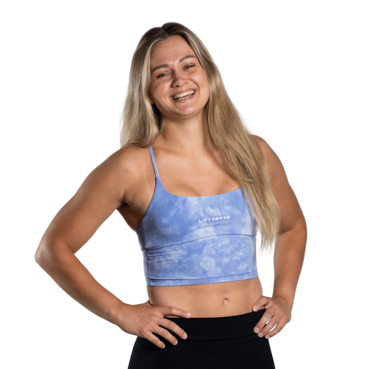 LIFT HEAVY TIE DYE BRA - MEDIUM IMPACT TIEDYEBRA-BLUE