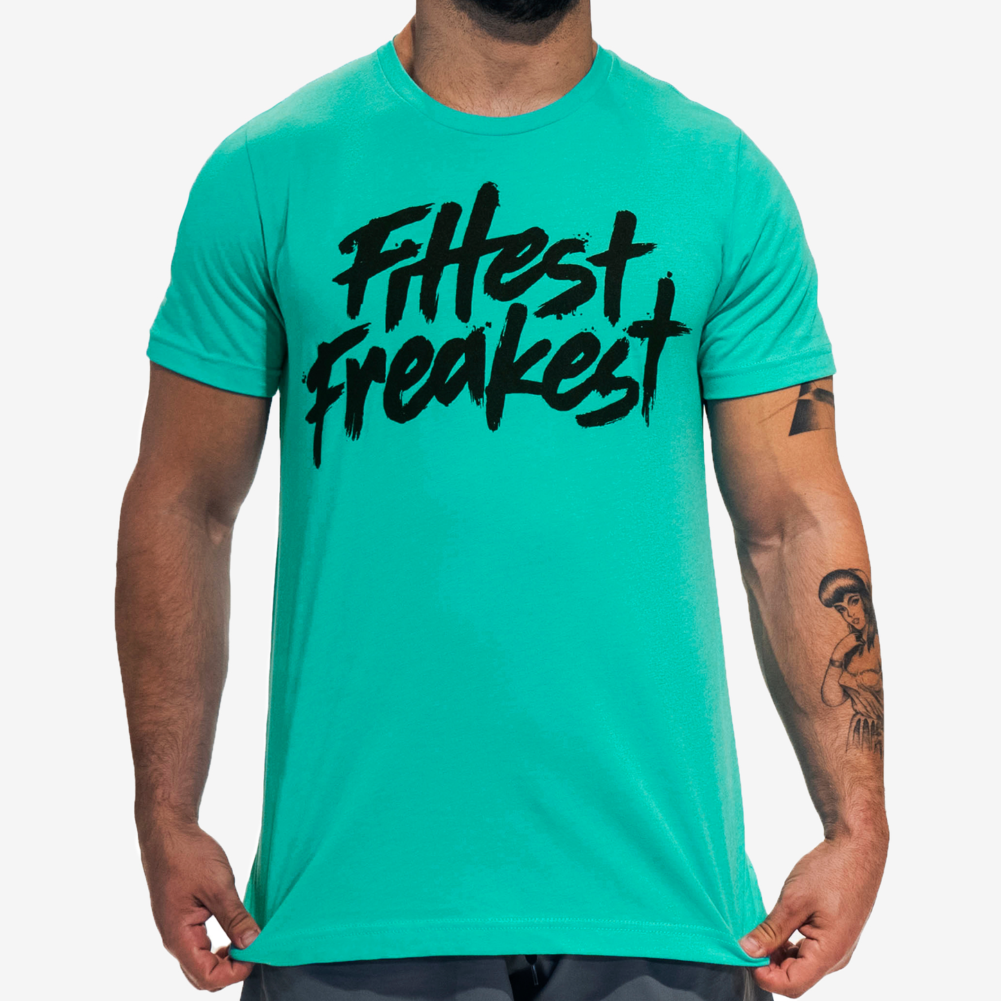 FITTEST FREAKEST T-SHIRT FFLOGOTRAIN-SEAGREEN