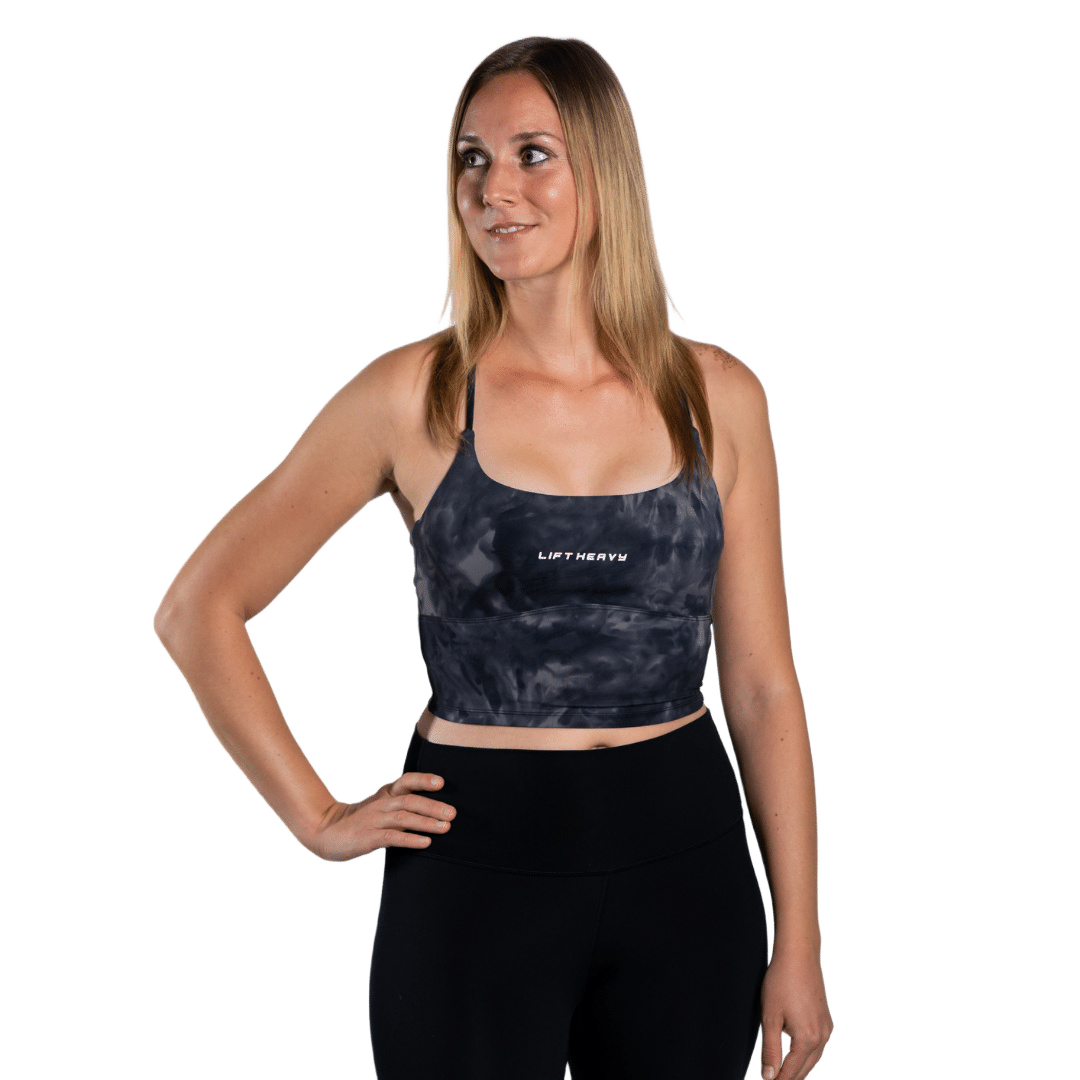 LIFT HEAVY TIE DYE BRA - MEDIUM IMPACT TIEDYEBRA-BLACK