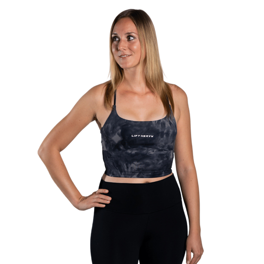 LIFT HEAVY TIE DYE BRA - MEDIUM IMPACT TIEDYEBRA-BLACK