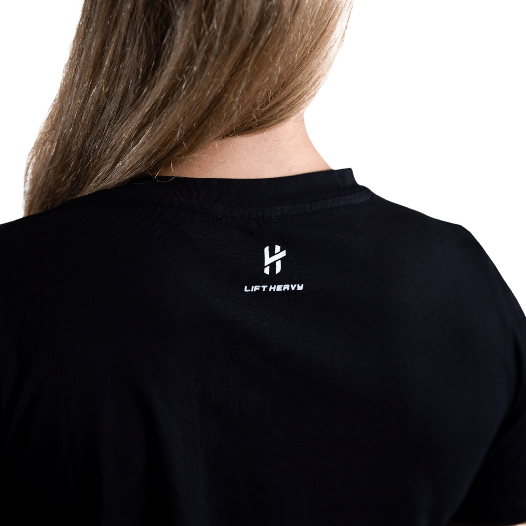 Lift Heavy Rounded Cropped T-Shirt ROUNDEDTSHIRT-BLACK