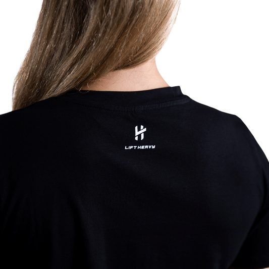 Lift Heavy Rounded Cropped T-Shirt ROUNDEDTSHIRT-BLACK