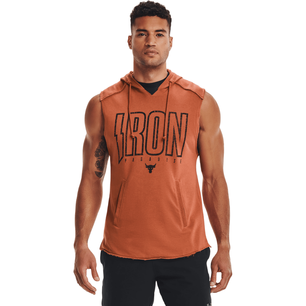 UNDER ARMOUR PROJECT ROCK TERRY IRON SLEEVELESS HOODIE 1361744-843