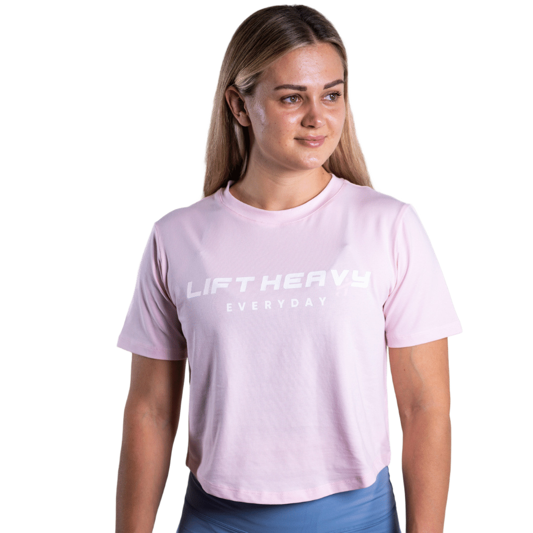 Lift Heavy Rounded Cropped T-Shirt ROUNDEDTSHIRT-ROSE