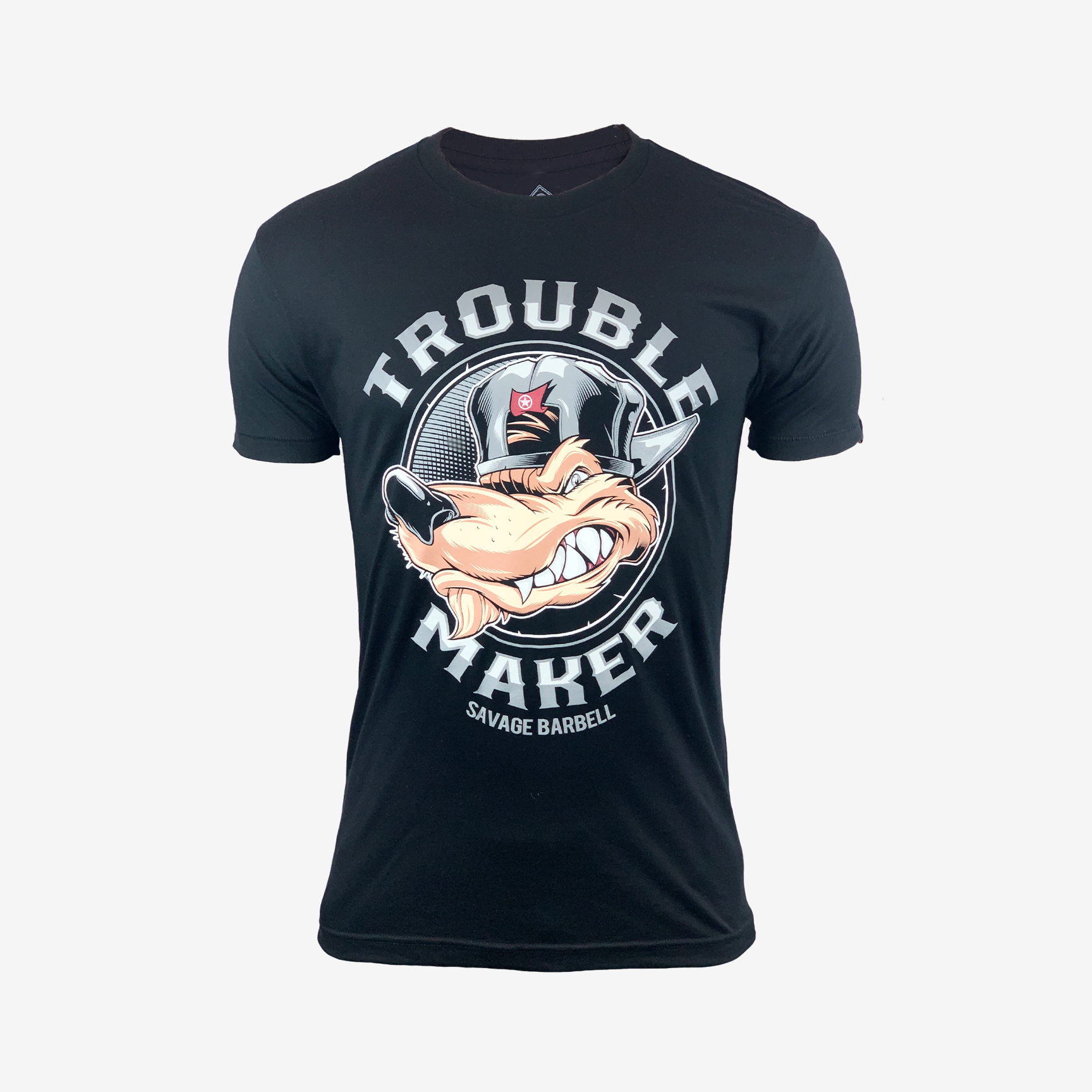 SAVAGE BARBELL TROUBLE MAKER T-SHIRT SAV_T-SHIRT_TROUBLE-BLACK