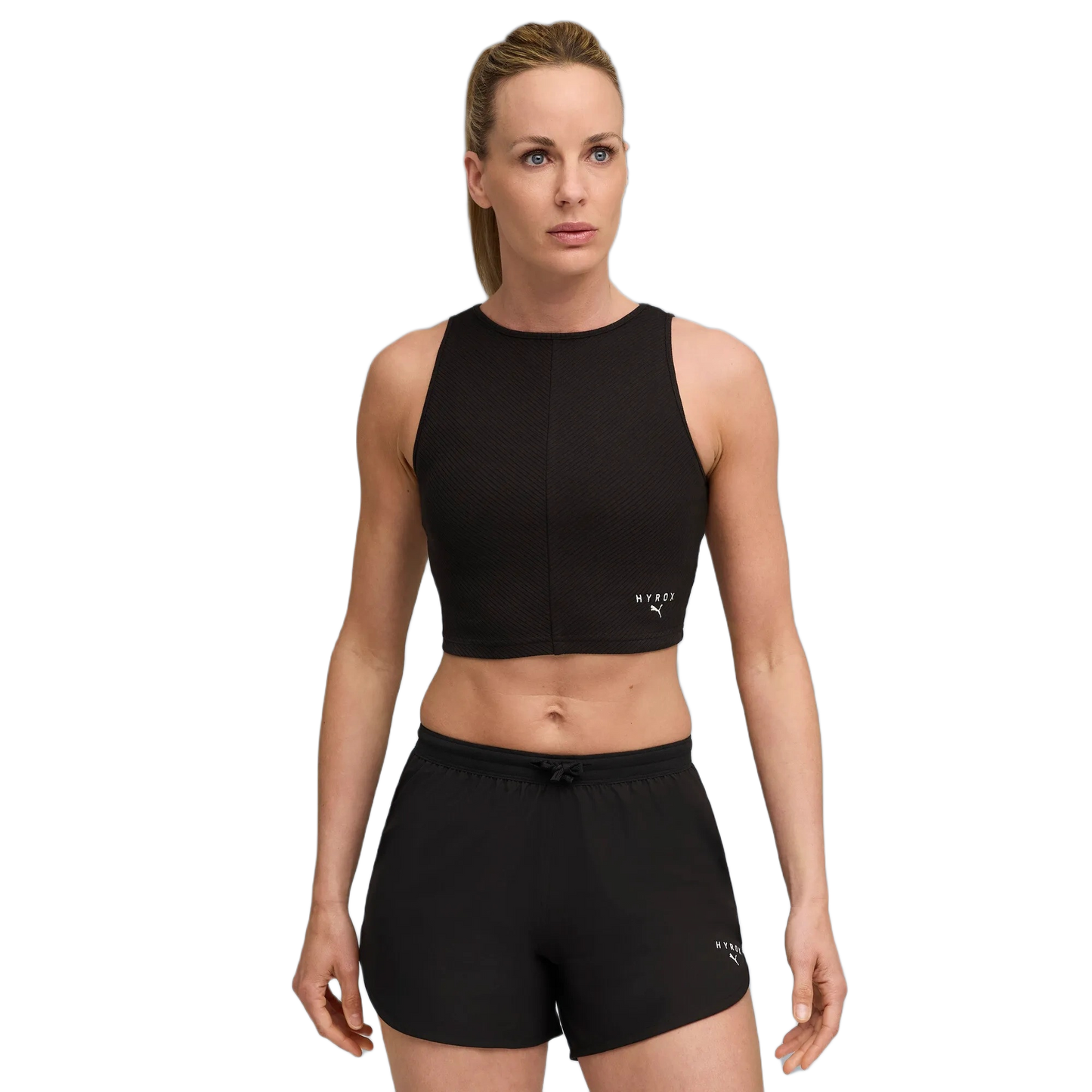 PUMA x HYROX RIB CROP TANK PUM-527640-BLACK