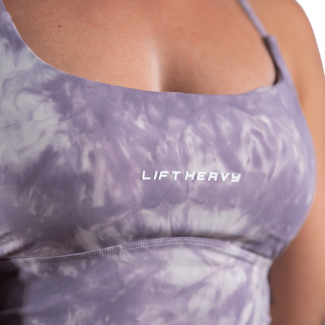 LIFT HEAVY TIE DYE BRA - MEDIUM IMPACT TIEDYEBRA-PURPLE
