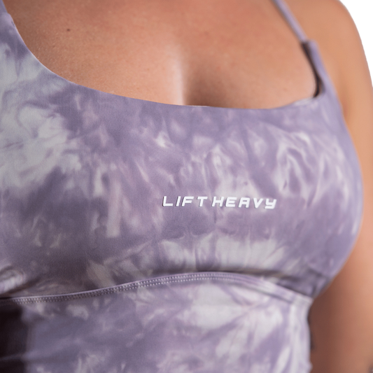 LIFT HEAVY TIE DYE BRA - MEDIUM IMPACT TIEDYEBRA-PURPLE