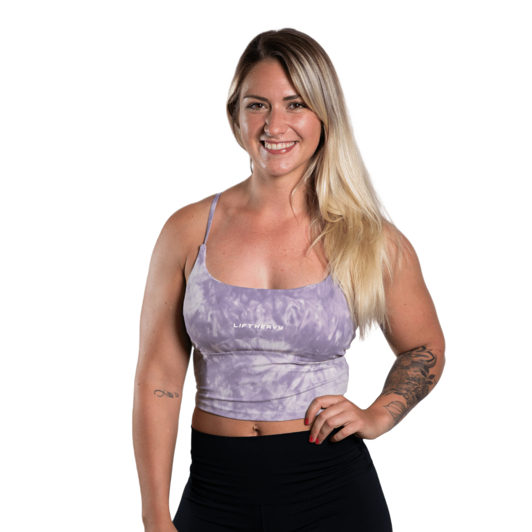 LIFT HEAVY TIE DYE BRA - MEDIUM IMPACT TIEDYEBRA-PURPLE