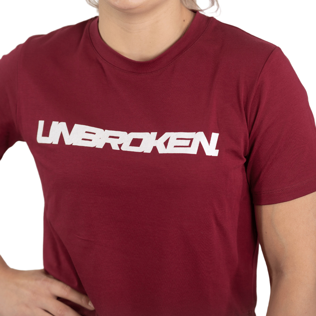 Lift Heavy Unbroken Rounded Cropped T-Shirt UNBROKENTSHIRT-DEEP RED