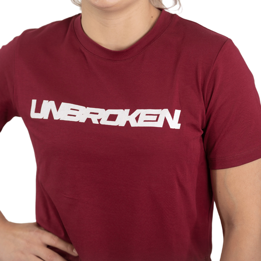 Lift Heavy Unbroken Rounded Cropped T-Shirt UNBROKENTSHIRT-DEEP RED